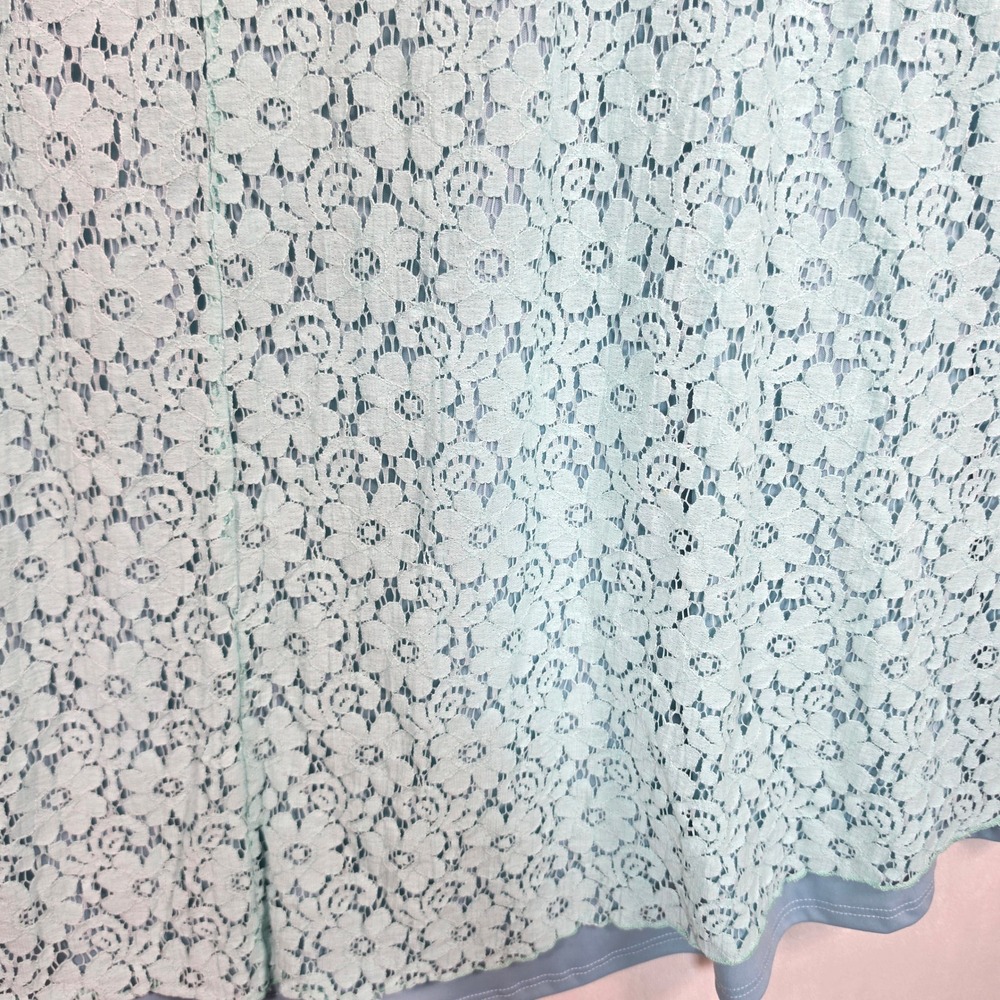 Lularoe Floral Maxi Skirt Women's 2XL Blue Lace Layered Cottagecore Coquette - Picture 11 of 14